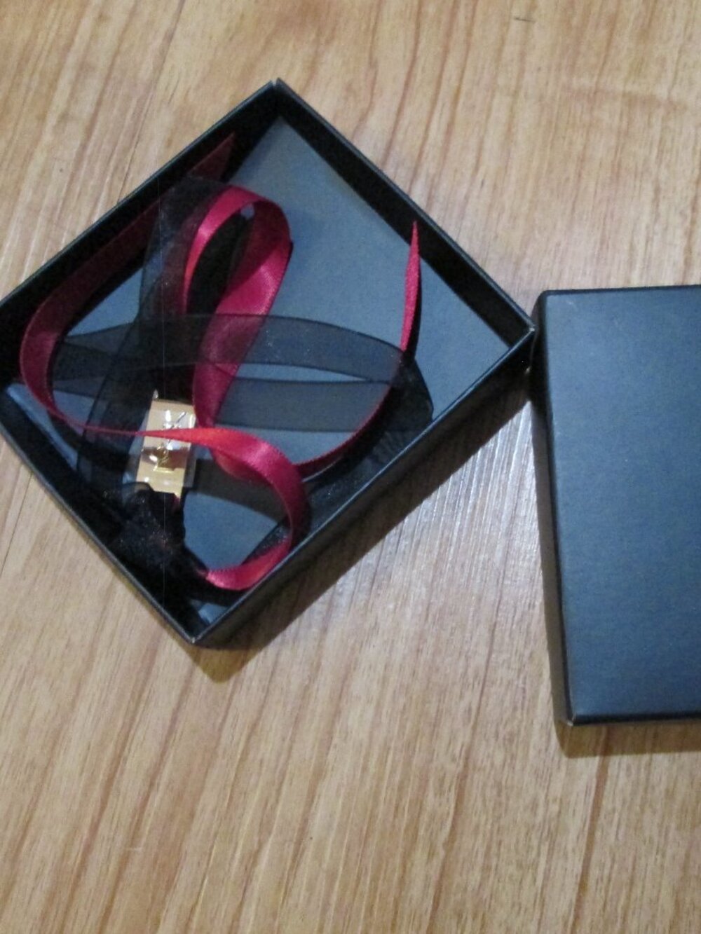 Yves Saint Laurent Decorative logo ribbon Red and Black Crafters,Gift,bracelet